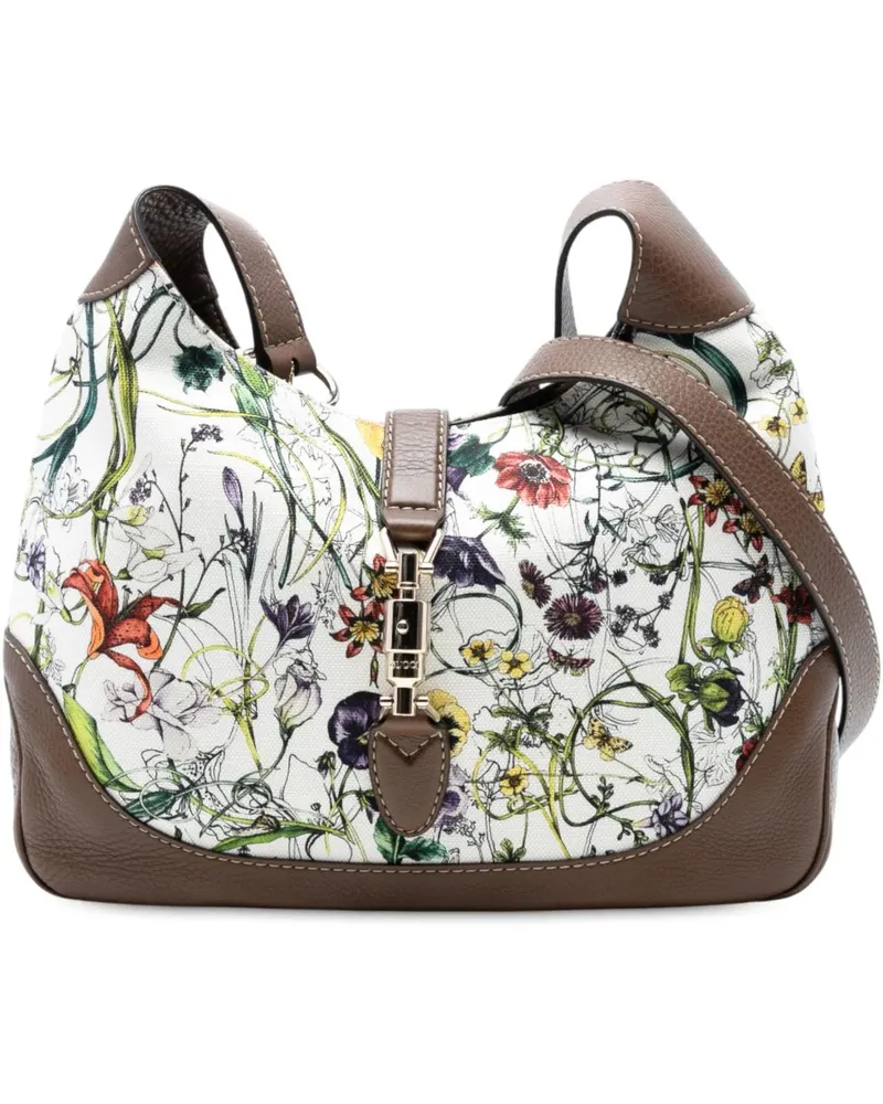 Gucci Hobo Bags Flora Canvas Jackie O Bouvier Crossbody weiß Weiß