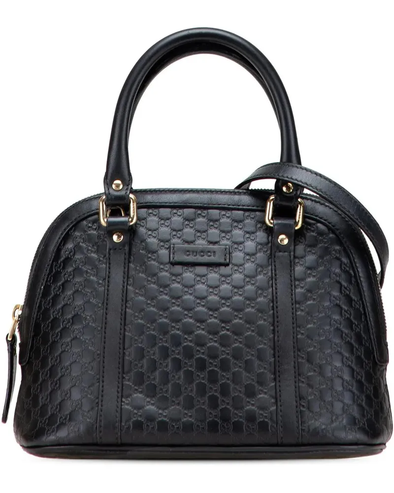 Gucci Hobo Bags Mini Microssima Dome Satchel schwarz Schwarz