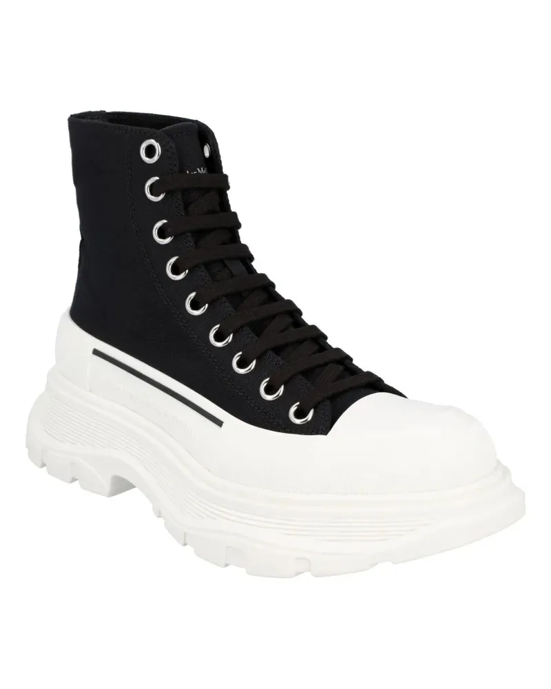 Alexander McQueen Low-Top Sneaker Tread Slick Boot In Black/White schwarz Schwarz