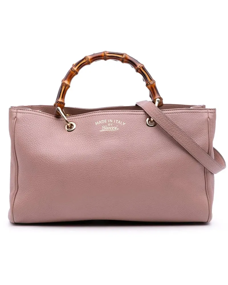 Gucci Hobo Bags Medium Calfskin Bamboo Shopper Satchel rosa Gold