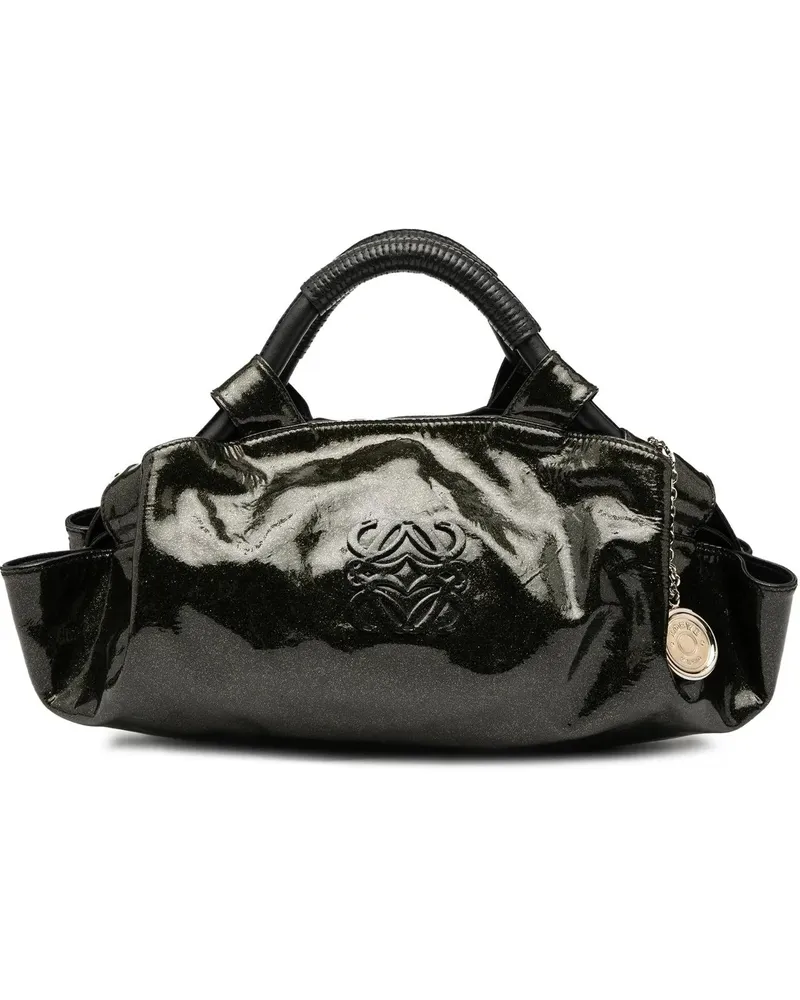 Loewe Hobo Bags Patent Glitter Aire schwarz Schwarz