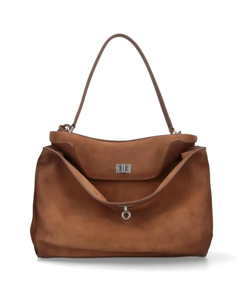 Balenciaga Hobo Bags Structured Brown Bag With Minimalist Design braun Braun