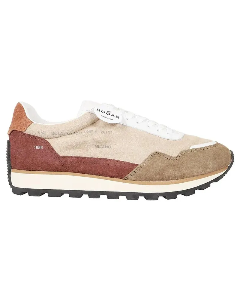 Hogan Low-Top Sneaker H672 Layered Suede And Leather Sneakers beige Beige