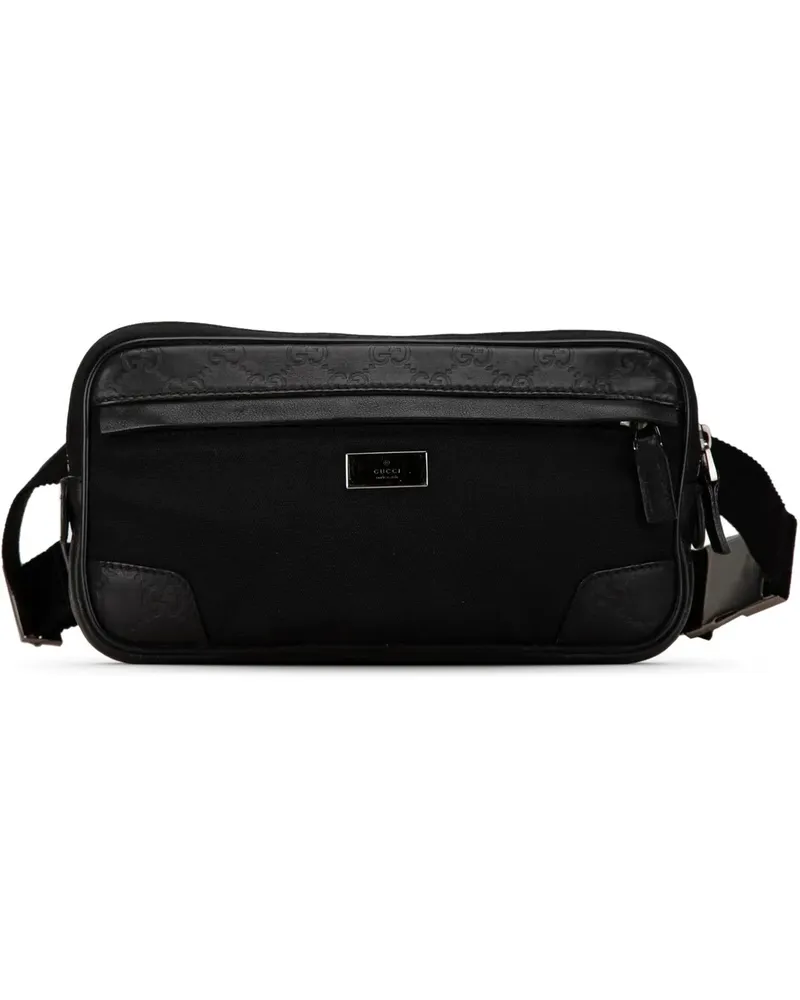 Gucci Bauchtaschen ssima Nylon Trim Belt Bag schwarz Schwarz