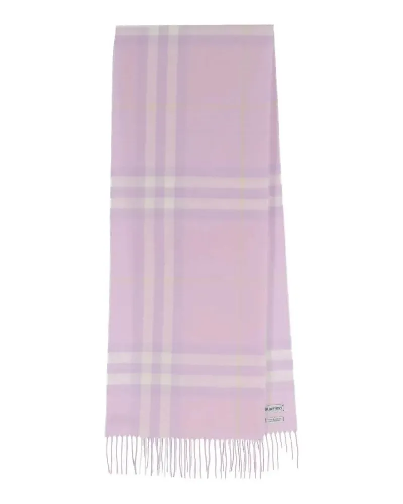 Burberry Tücher & Schals Rectangular Cashmere Scarf With Iconic Logo Intars pink Rosa