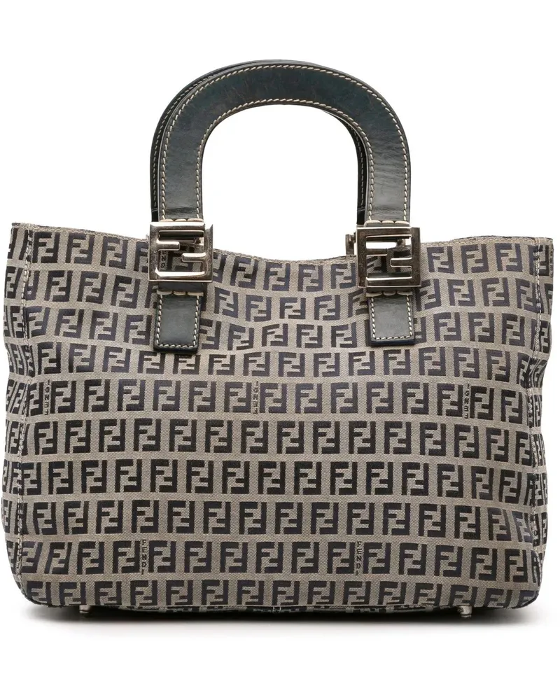 Fendi Shopper Small Zucchino Canvas Twins Tote grau Grau
