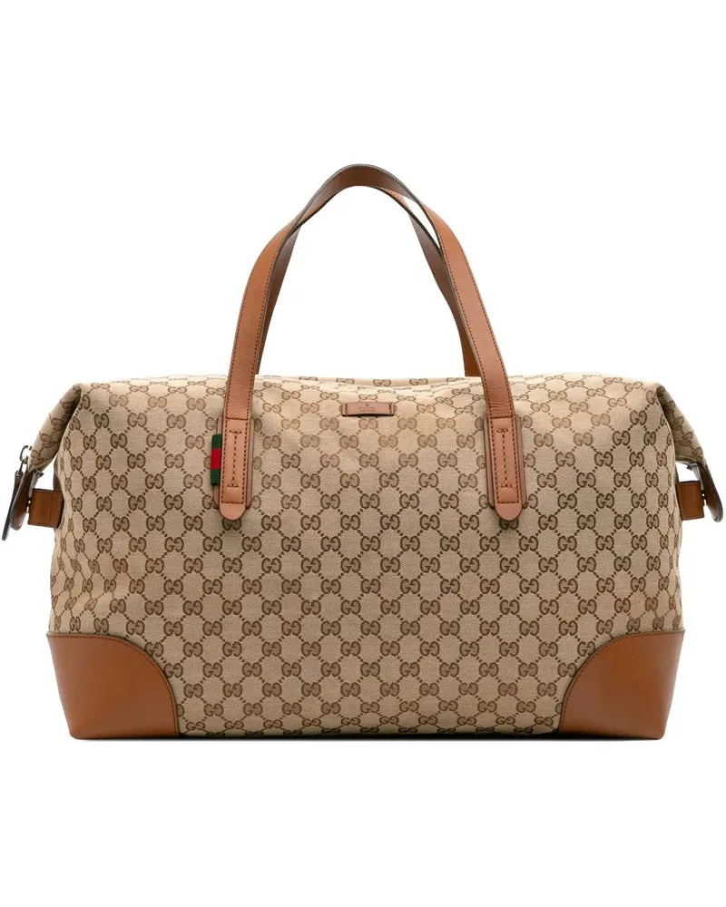 Gucci Weekender GG Canvas Web Travel Bag braun Braun