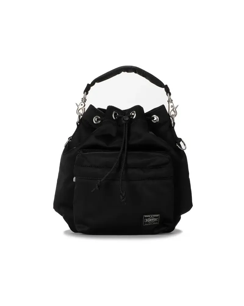 PORTER-YOSHIDA & CO Beuteltaschen Drawstring Black Nylon Bag schwarz Schwarz