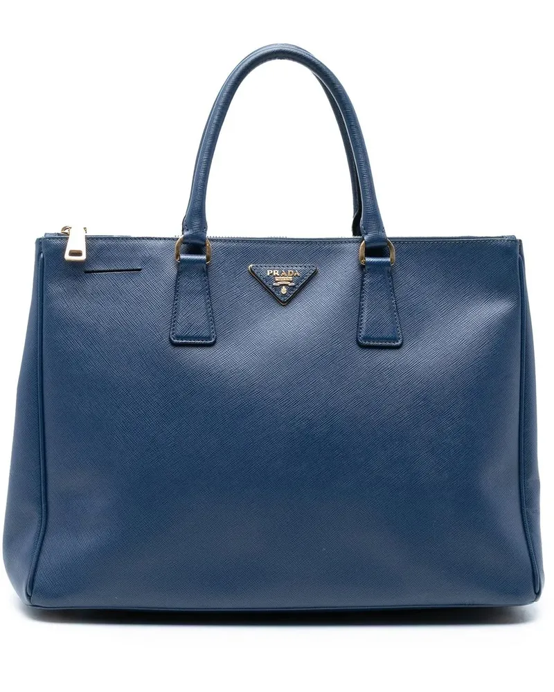 Prada Shopper Large Saffiano Lux Galleria Double Zip Tote blau Blau