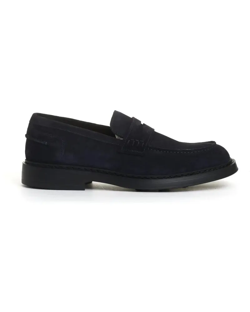 Doucal´s Loafer Blue Suede Moccasin With Rubber Sole blau Blau