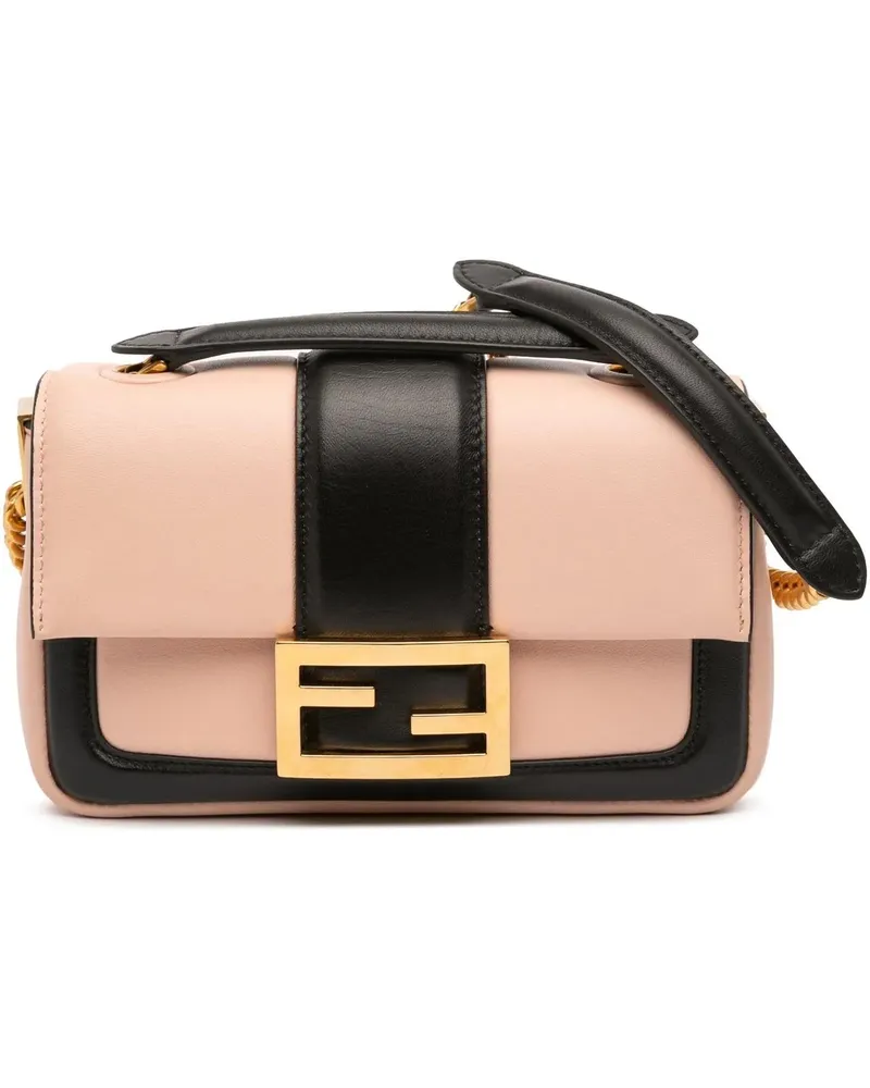 Fendi Hobo Bags Mini Bicolor Nappa Apolo Chain Baguette Shoulder B rosa Gold