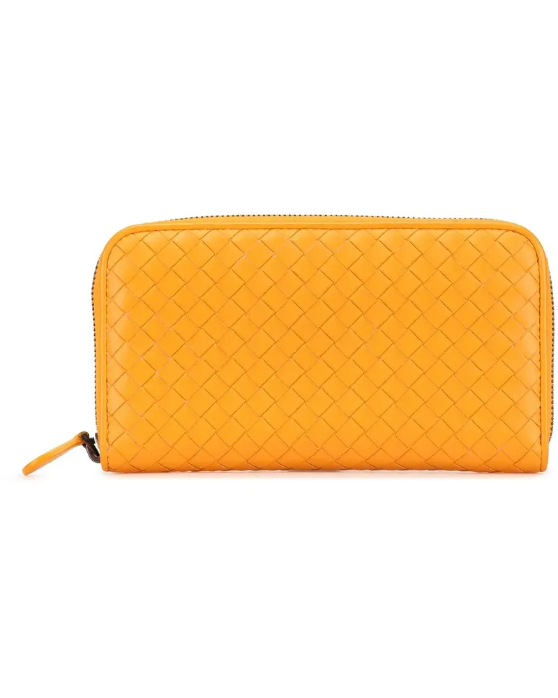 Bottega Veneta Portemonnaie Leather Intrecciato Zip Around Wallet orange Orange