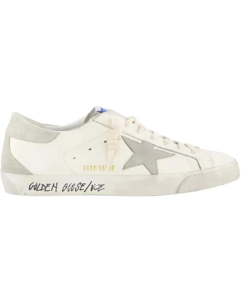 Golden Goose Low-Top Sneaker Heren Super-Star Sneaker Wit/Grijs weiß Weiß