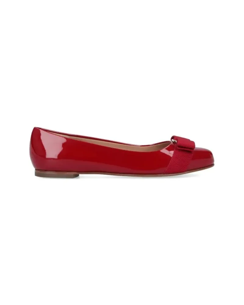 Ferragamo Varina Ballet Flats – Red rot Rot