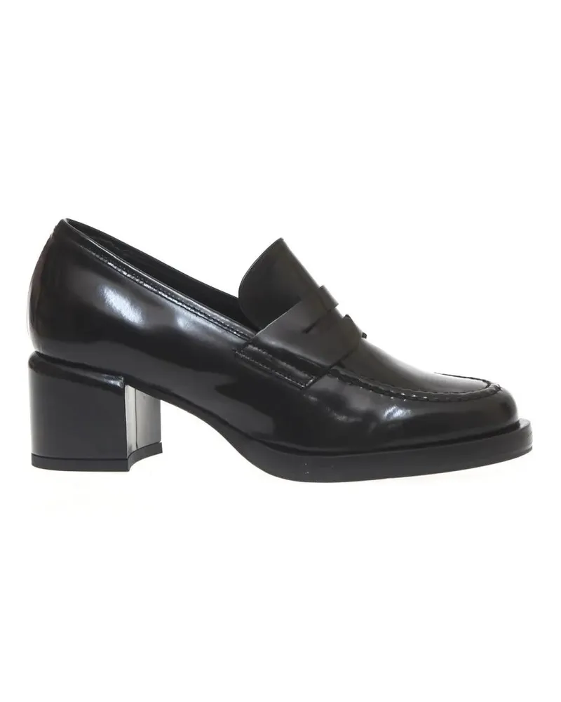 Poesie Veneziane Hohe Schuhe Brushed Black 50 Heel Moccasins schwarz Schwarz