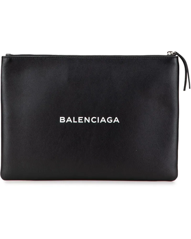 Balenciaga Clutches Leather Everyday Clutch schwarz Schwarz