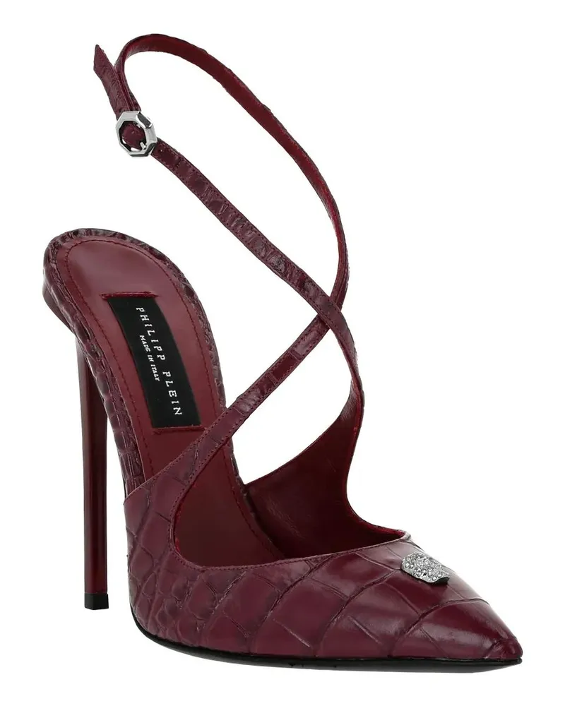 Philipp Plein Hohe Schuhe Dekolleté Hi-Heels Crocco Geprägt rot Rot