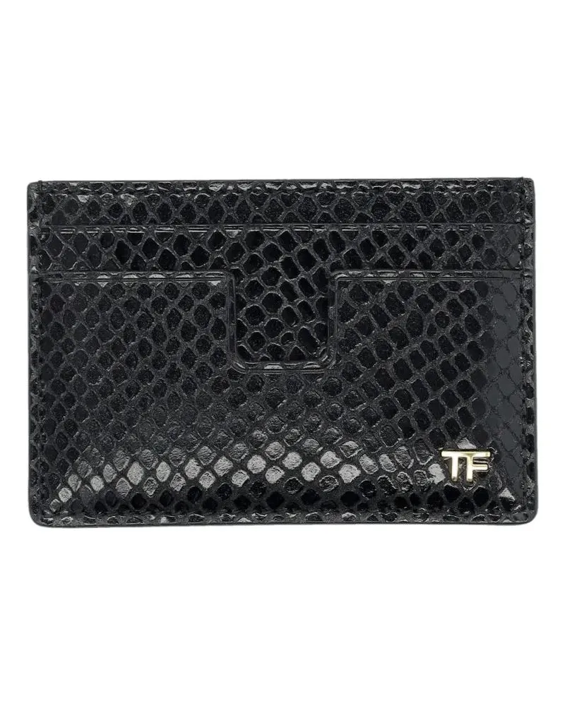 Tom Ford Portemonnaies Printed Python Cardholder schwarz Schwarz