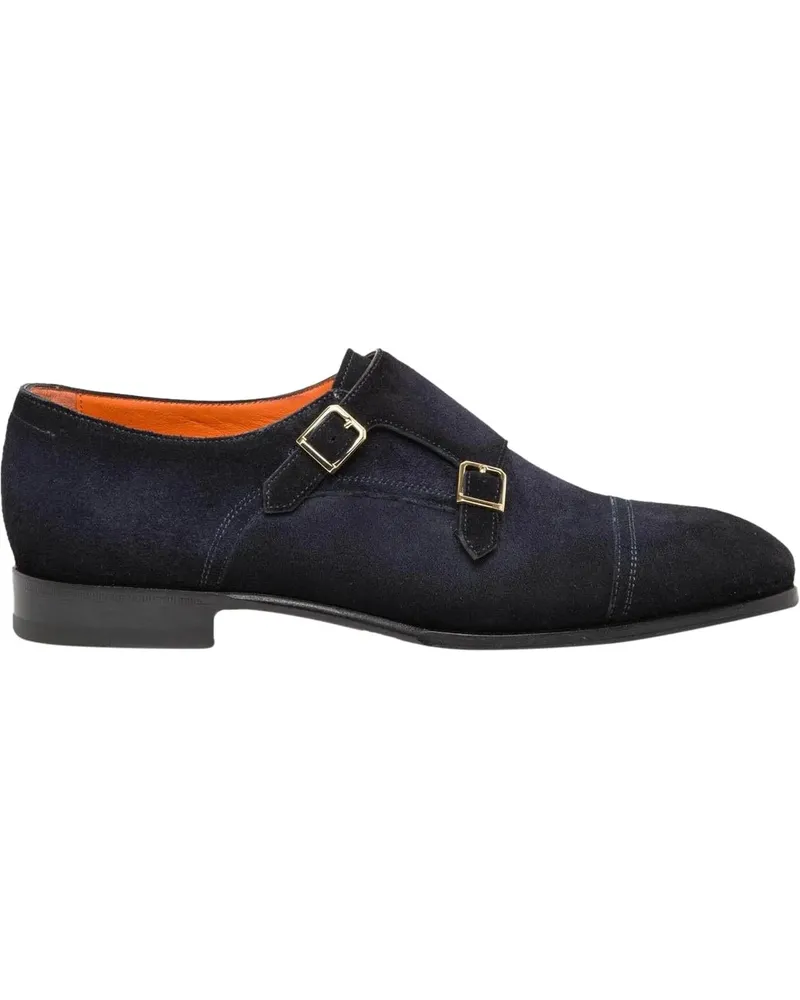 Santoni Loafer Heren Double Buckle Loafer blau Blau