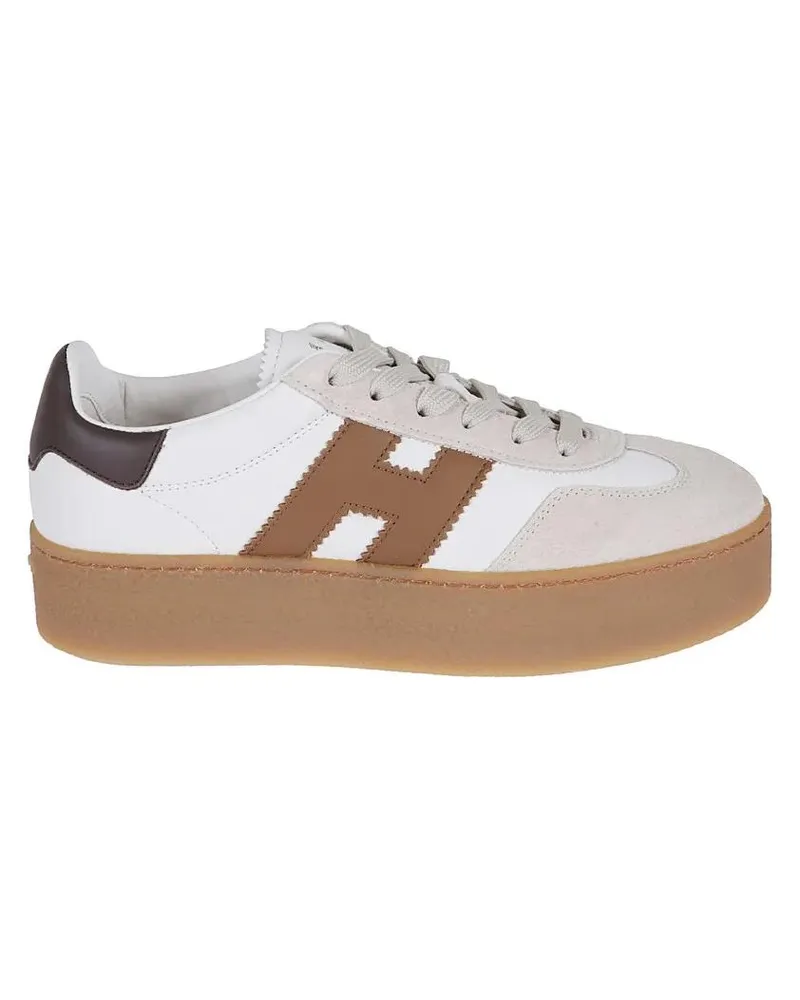 Hogan Low-Top Sneaker Butter-Colored Suede And Nappa Leather Sneakers weiß Weiß