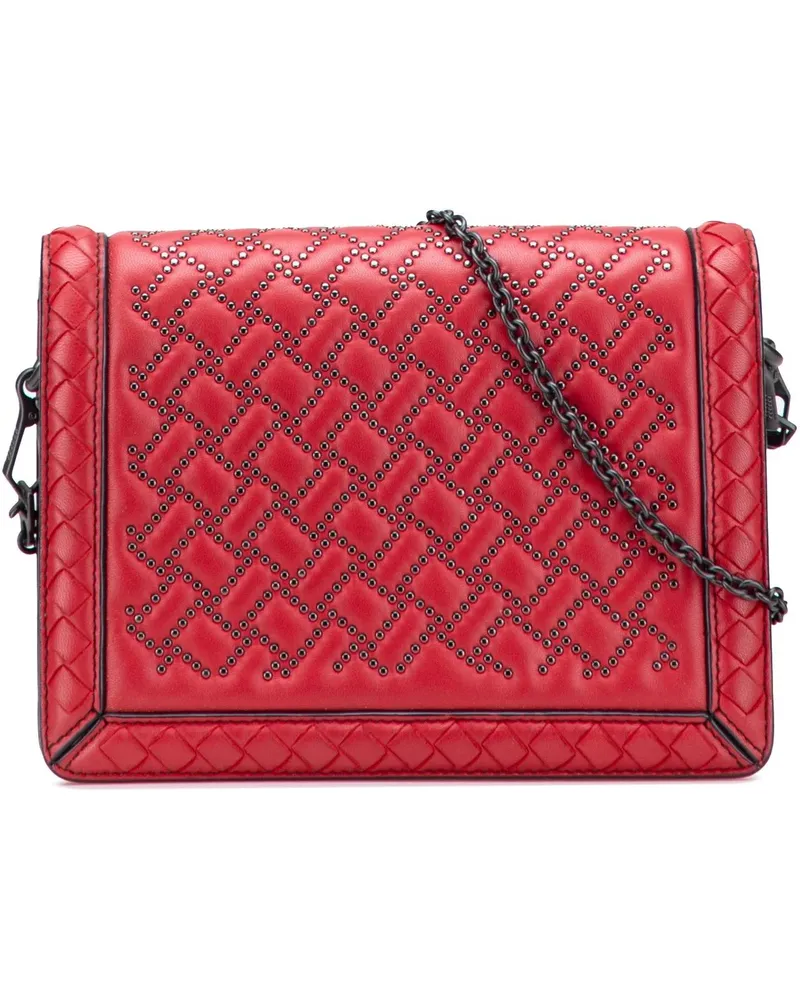 Bottega Veneta Hobo Bags Nappa Intrecciato Microstud Montebello Crossbody rot Rot