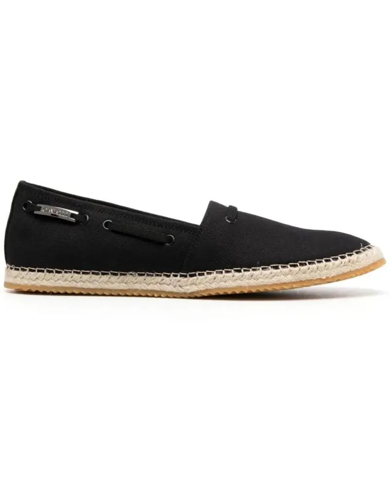 Roberto Cavalli Loafer Sleek Black Loafers With Woven Jute Sole schwarz Schwarz