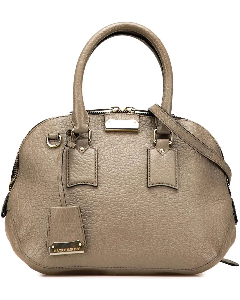 Burberry Hobo Bags Small Grained Calfskin Heritage Orchard Bowling Ba braun Braun