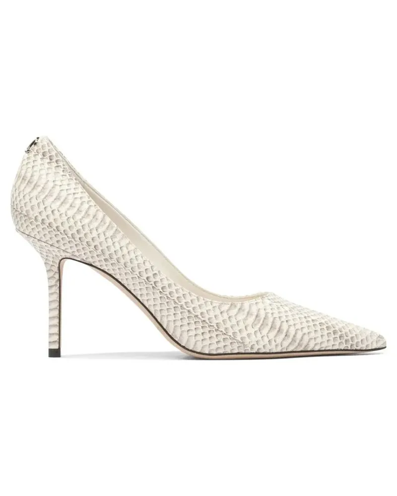 Jimmy Choo Hohe Schuhe Textured Snakeskin Heeled Shoes beige Beige