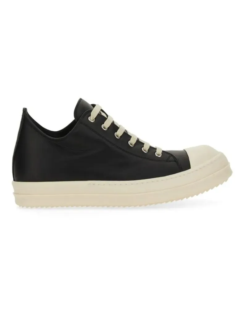 Rick Owens Low-Top Sneaker Black Leather Sneakers schwarz Schwarz