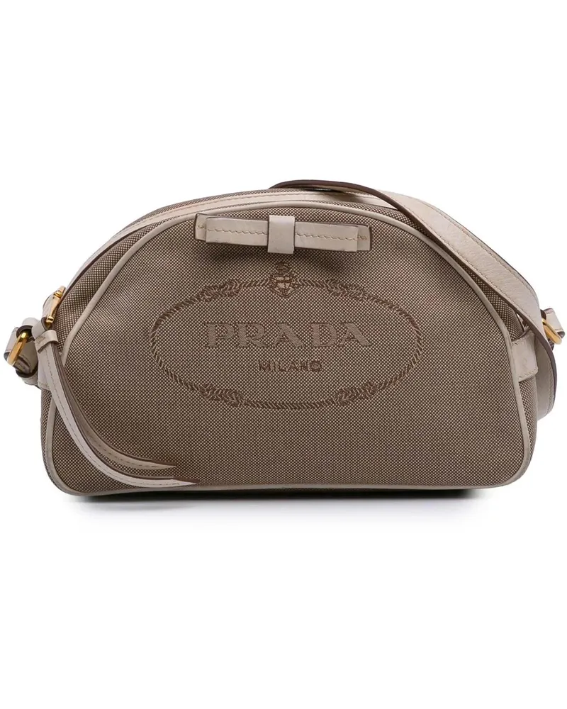 Prada Hobo Bags Canvas Canapa Logo Crossbody braun Braun
