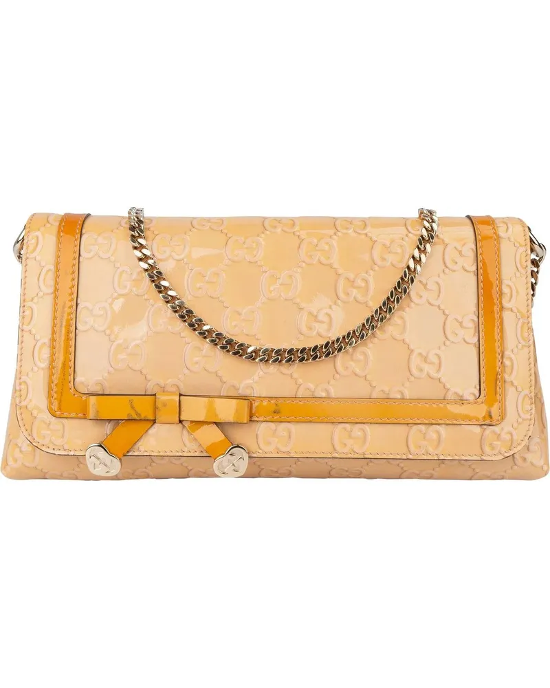 Gucci Crossbody Bags  Patent Leather Heart Shoulder Flap Bag orange Orange