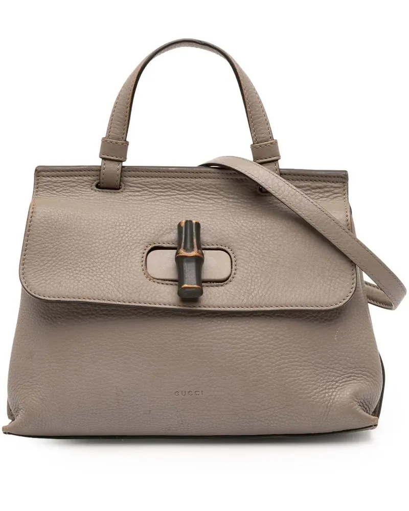 Gucci Hobo Bags Small Leather Bamboo Daily Satchel braun Braun