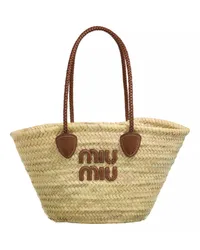 Miu Miu Shopper Straw Bag Beige