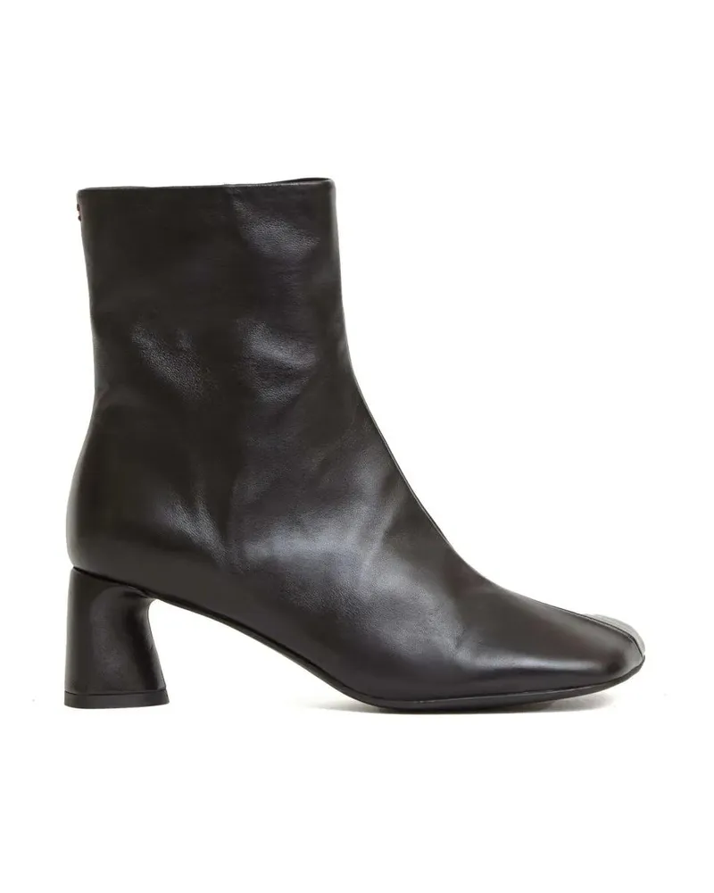 HALMANERA Stiefel Black Leather Ankle Boots schwarz Schwarz