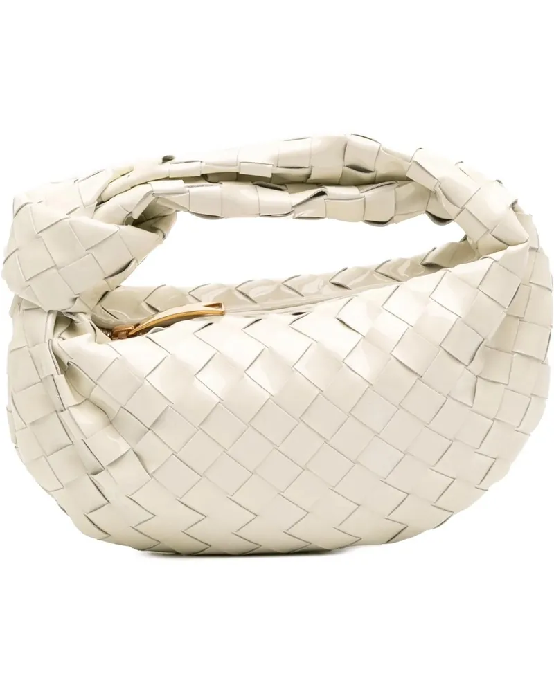 Bottega Veneta Hobo Bags Mini Patent Intrecciato Jodie weiß Weiß