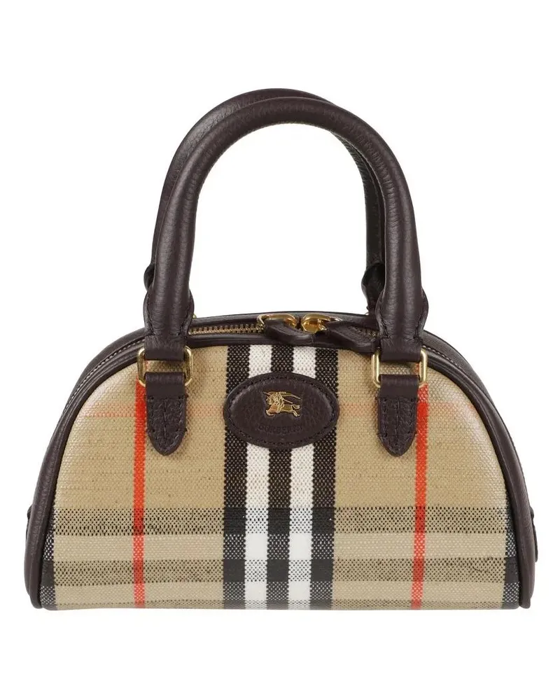 Burberry Hobo Bags Small Structured Handbag With Classic Beige Check beige Beige