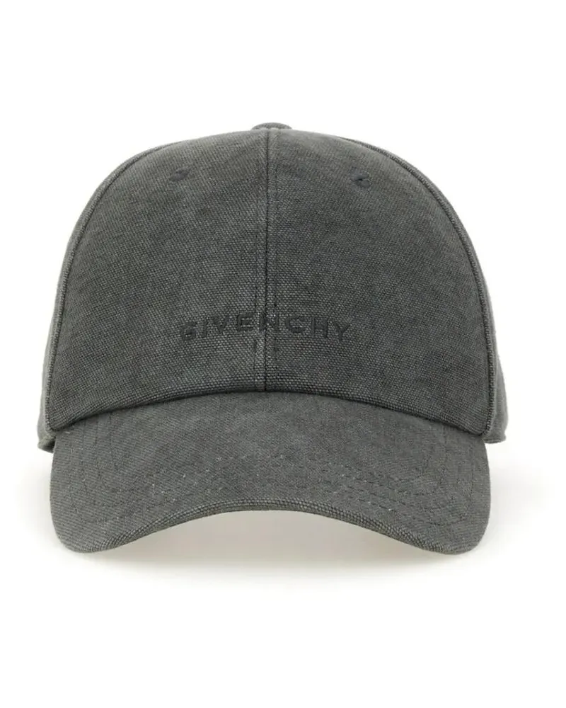 Givenchy Caps & Mützen Structured Grey Baseball Hat With Logo Emblem grau Grau