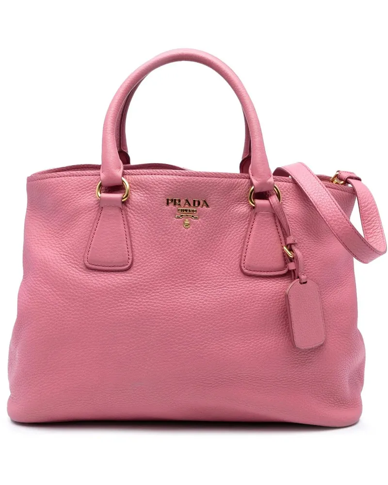 Prada Hobo Bags Vitello Daino Open Convertible Tote rosa Gold