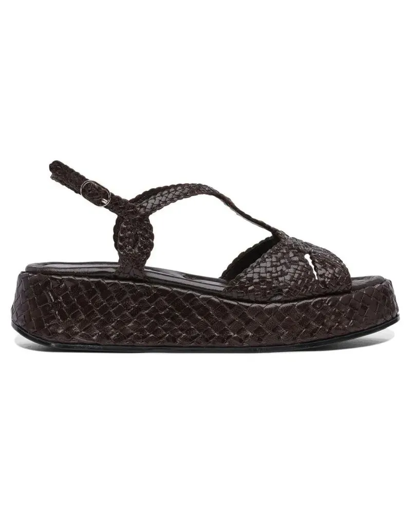 Pons Quintana Sandalen Woven Sandals With Adjustable Strap And Platform S schwarz Schwarz
