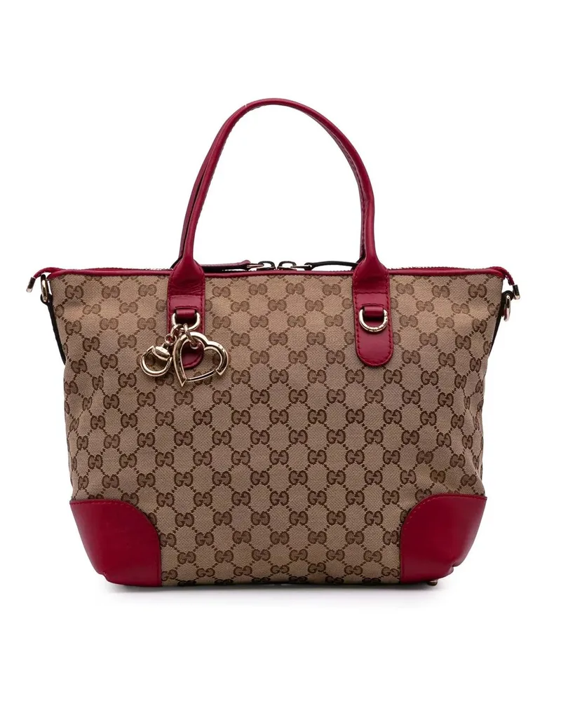 Gucci Hobo Bags GG Canvas Heart Bit Satchel braun Braun