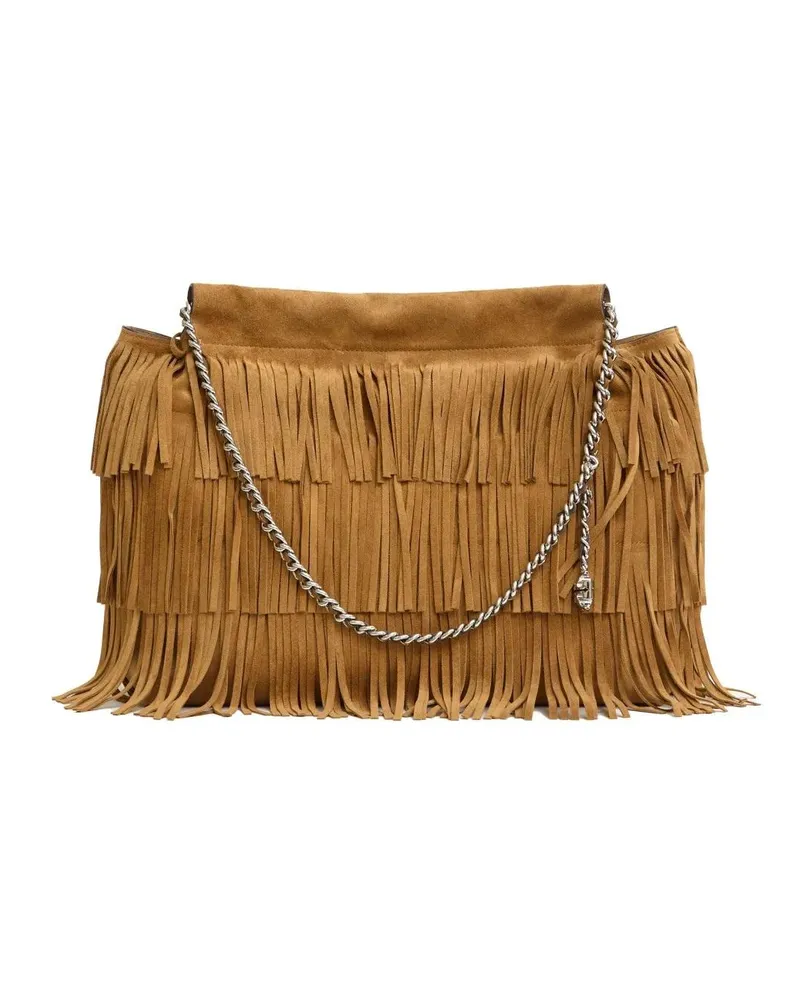 Tory Burch Hobo Bags Fringe-Detail Suede Hobo Handbag braun Braun