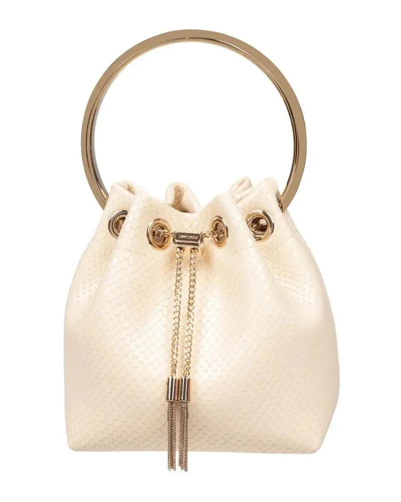 Jimmy Choo Beuteltaschen Bon Bon Fuc Snakeskin Print Leather Bag beige Beige
