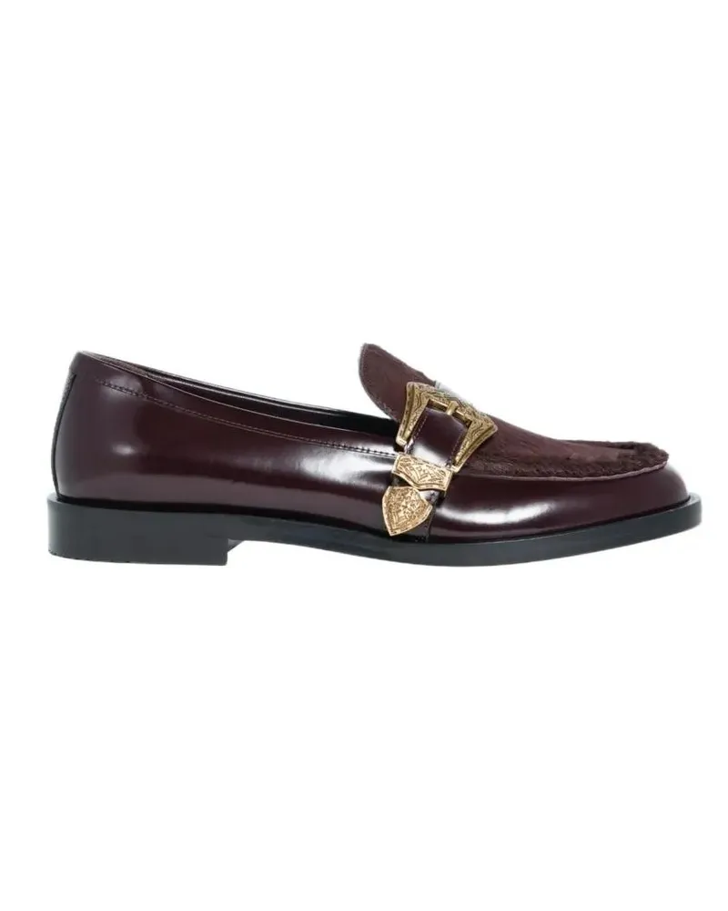 FESTA Milano Burgundy Leather Lira Loafer With Pony Hair Detail rot Rot