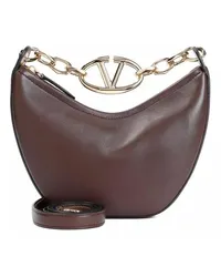 Valentino Garavani Shopper V Logo Mini Hobo Bag Braun