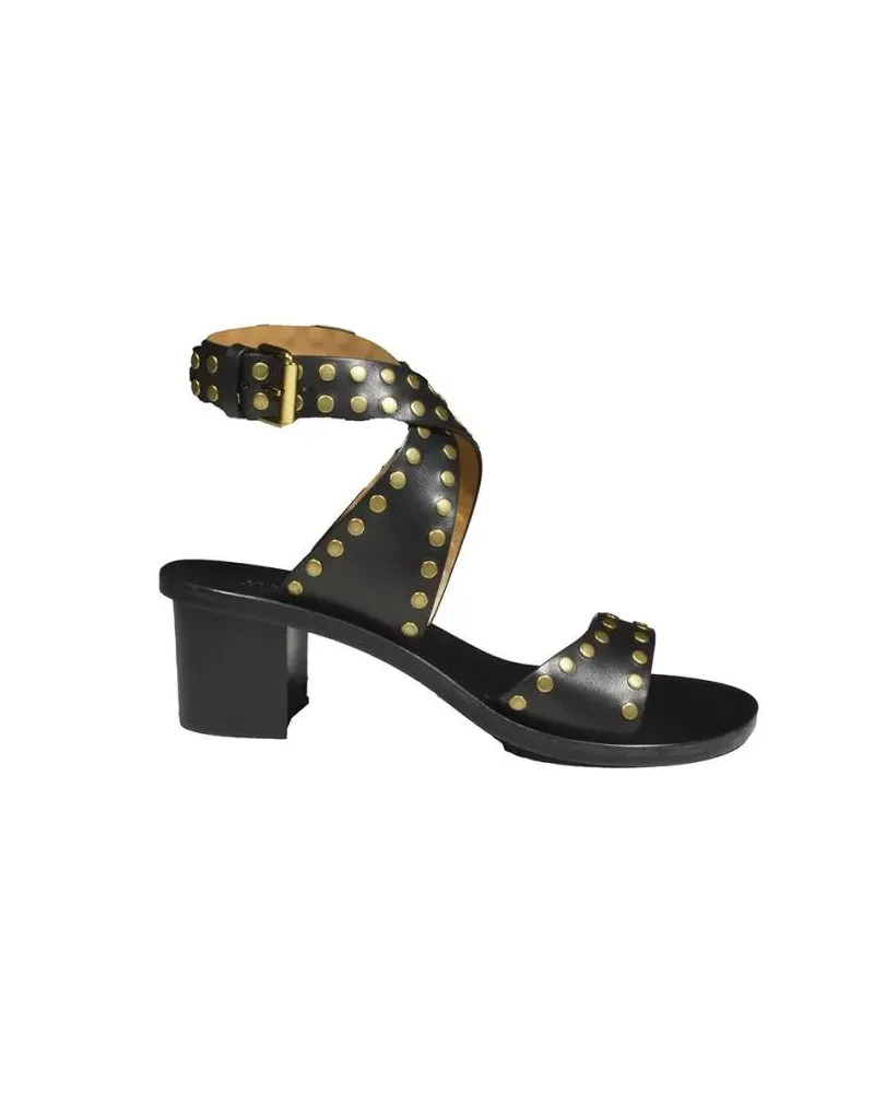 Isabel Marant Sandalen Jillin Heeled Sandals In Black Smooth Leather schwarz Schwarz