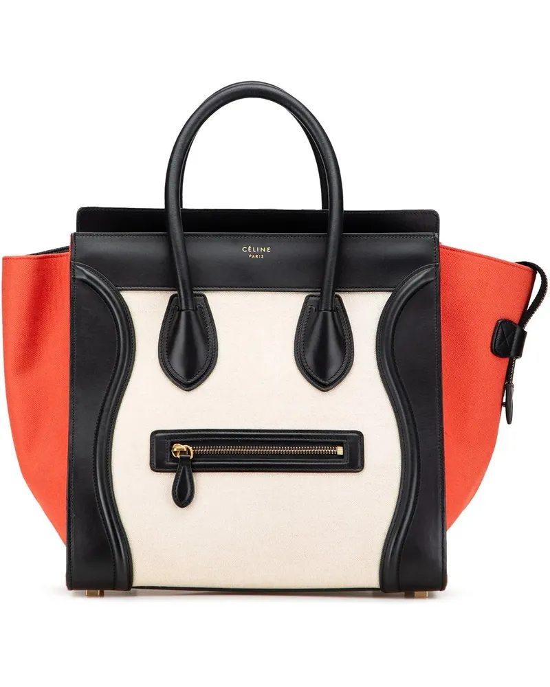 Celine Shopper Mini Canvas Tricolor Luggage Tote braun Braun