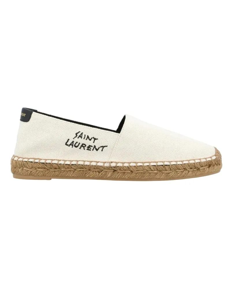 Saint Laurent Embroidered Espadrilles In Canvas Beige beige Beige