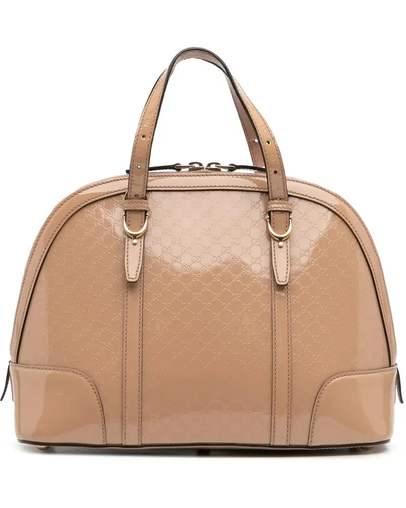 Gucci Hobo Bags Small Microssima Patent Nice Satchel braun Braun