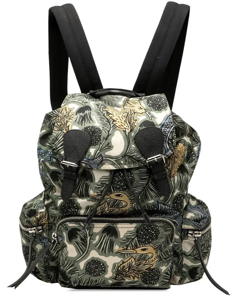 Burberry Rucksäcke Nylon Graffiti Rucksack Backpack grün Grün
