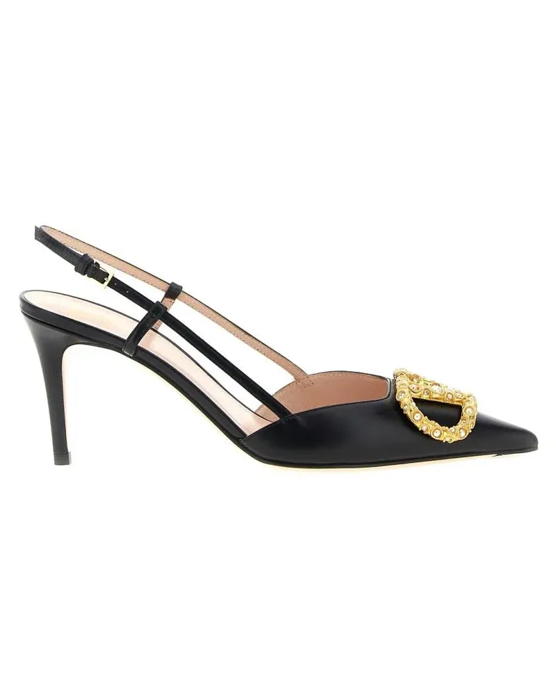 Valentino Garavani Hohe Schuhe Slingback Vlogo Signature schwarz Schwarz
